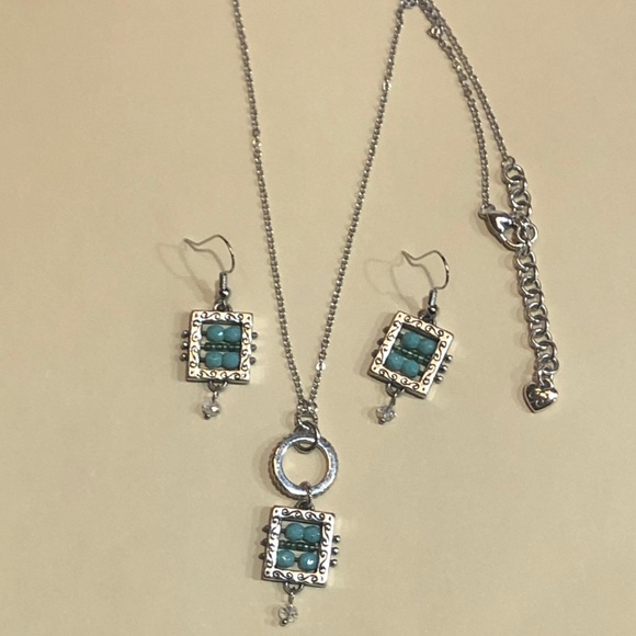 Brighton set of necklace & earrings Blue & crystal FINAL REDUCED PRICE - Picture 7 of 16